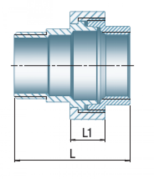 Verschraubung Typ 341, A/I, konisch dichtend, 1/2"